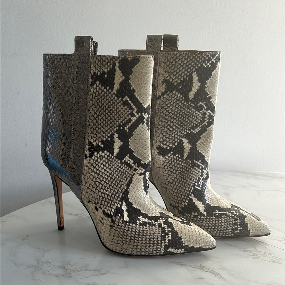 Snakeskin Heeled Boots